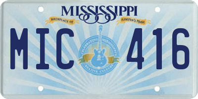 MS license plate MIC416