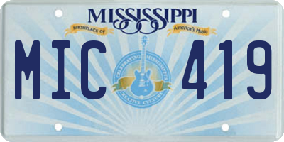MS license plate MIC419