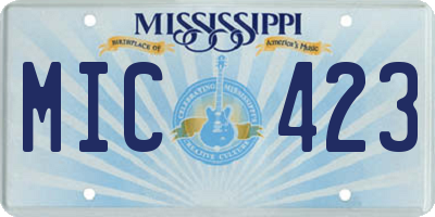 MS license plate MIC423