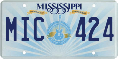 MS license plate MIC424