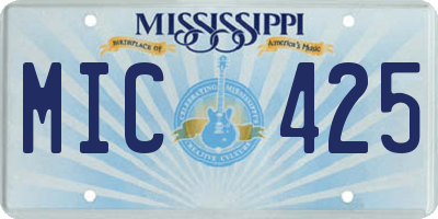 MS license plate MIC425
