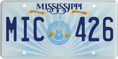 MS license plate MIC426