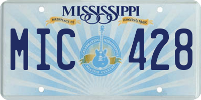 MS license plate MIC428