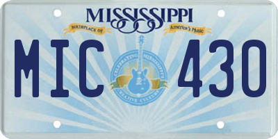 MS license plate MIC430