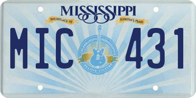 MS license plate MIC431