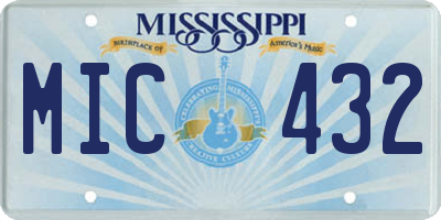 MS license plate MIC432