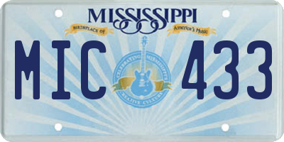MS license plate MIC433