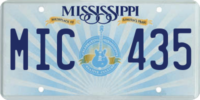MS license plate MIC435