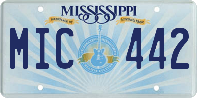 MS license plate MIC442