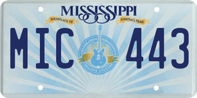 MS license plate MIC443