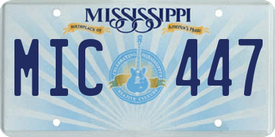 MS license plate MIC447