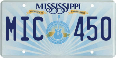 MS license plate MIC450