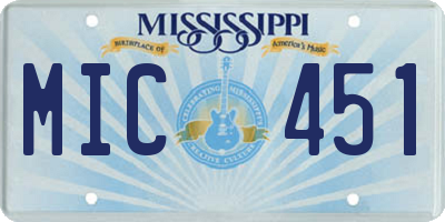MS license plate MIC451
