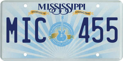 MS license plate MIC455