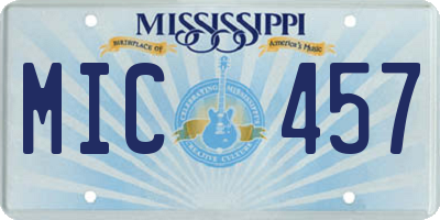 MS license plate MIC457