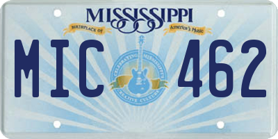 MS license plate MIC462