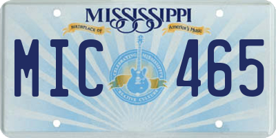 MS license plate MIC465