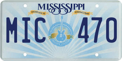 MS license plate MIC470