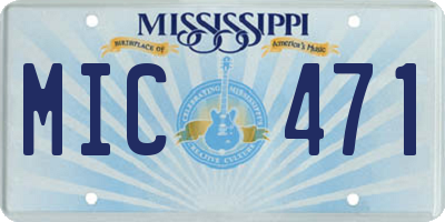 MS license plate MIC471