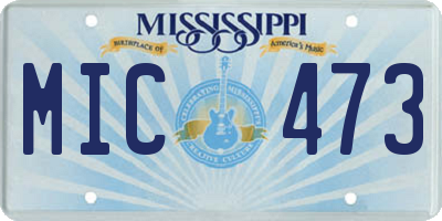 MS license plate MIC473