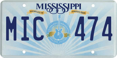 MS license plate MIC474