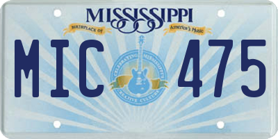 MS license plate MIC475