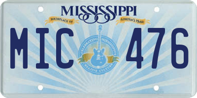 MS license plate MIC476
