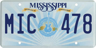 MS license plate MIC478