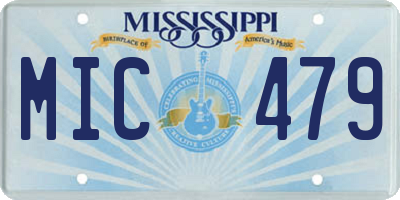 MS license plate MIC479