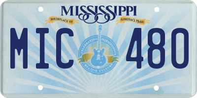 MS license plate MIC480
