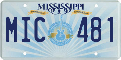 MS license plate MIC481