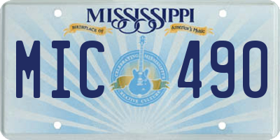 MS license plate MIC490