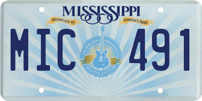MS license plate MIC491