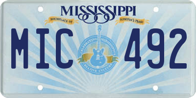 MS license plate MIC492