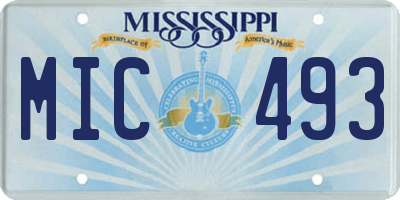MS license plate MIC493