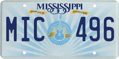 MS license plate MIC496
