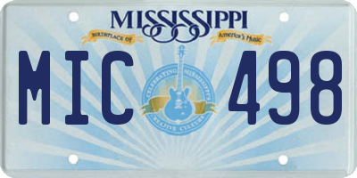 MS license plate MIC498