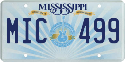 MS license plate MIC499