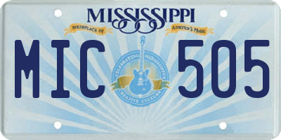 MS license plate MIC505