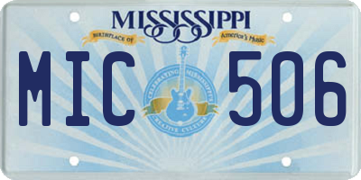 MS license plate MIC506