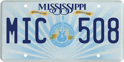 MS license plate MIC508