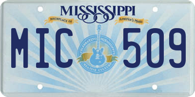 MS license plate MIC509