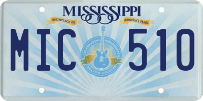 MS license plate MIC510