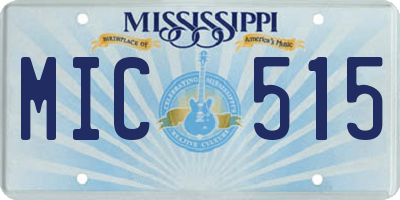 MS license plate MIC515