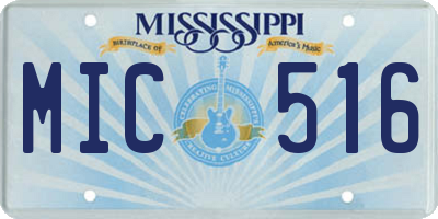 MS license plate MIC516