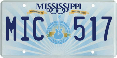 MS license plate MIC517