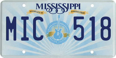 MS license plate MIC518