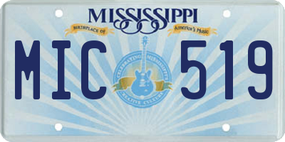 MS license plate MIC519