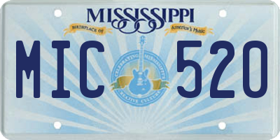 MS license plate MIC520