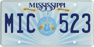 MS license plate MIC523